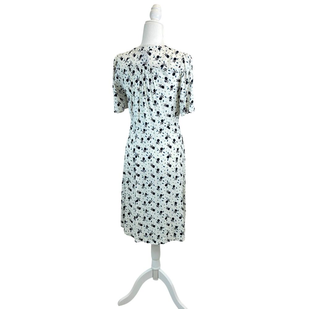 Seraphine Maternity Floral Tie Front Midi Dress White Green Black Size 2 - Picture 9 of 11